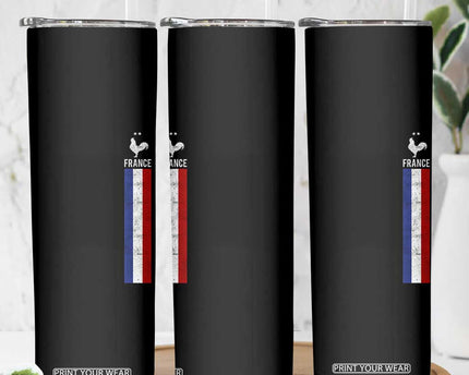 France Football Coq Soccer Throwback Jersey Style Skinny Tumbler Vintage French Flag
