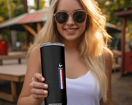 France Football Coq Soccer Throwback Jersey Style Skinny Tumbler Vintage French Flag