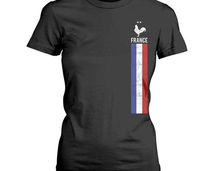 France Football Coq Soccer Throwback Jersey Style T-Shirt