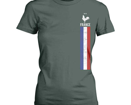 France Football Coq Soccer Throwback Jersey Style T-Shirt