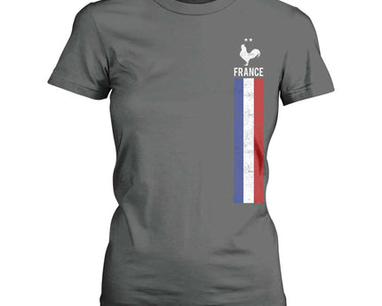 France Football Coq Soccer Throwback Jersey Style T-Shirt