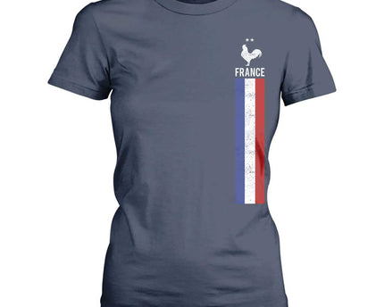 France Football Coq Soccer Throwback Jersey Style T-Shirt