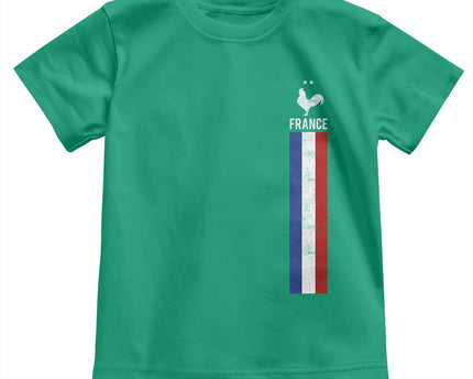 France Football Coq Soccer Throwback Jersey Style Toddler T-Shirt Vintage French Flag