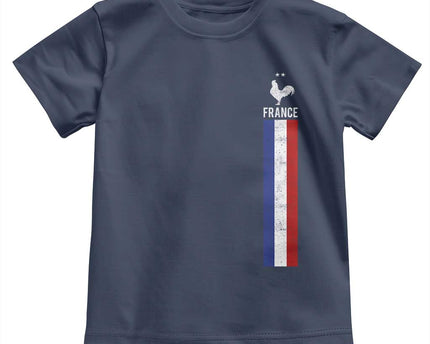 France Football Coq Soccer Throwback Jersey Style Toddler T-Shirt Vintage French Flag