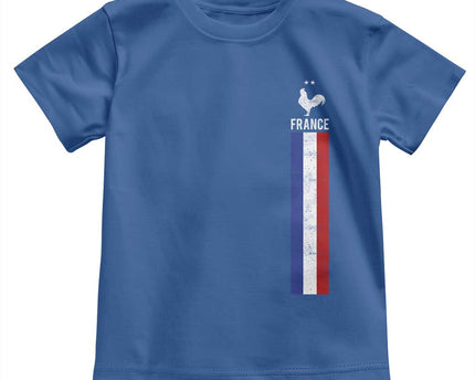 France Football Coq Soccer Throwback Jersey Style Toddler T-Shirt Vintage French Flag