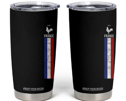 France Football Coq Soccer Throwback Jersey Style Tumbler Cup Vintage French Flag
