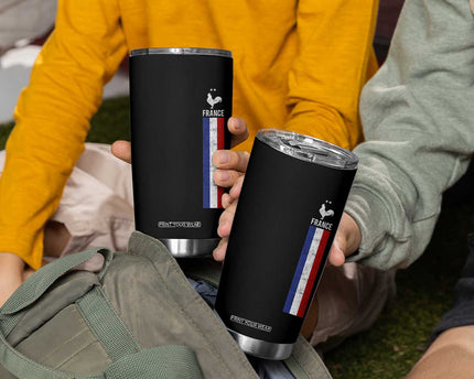 France Football Coq Soccer Throwback Jersey Style Tumbler Cup Vintage French Flag