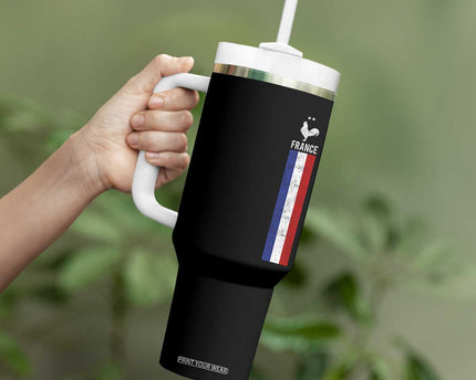 France Football Coq Soccer Throwback Jersey Style Tumbler With Handle Vintage French Flag