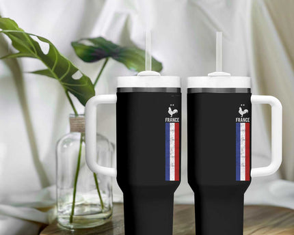 France Football Coq Soccer Throwback Jersey Style Tumbler With Handle Vintage French Flag