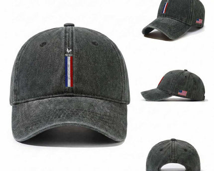 France Football Coq Soccer Throwback Jersey Style Washed Cotton Baseball Cap Vintage French Flag