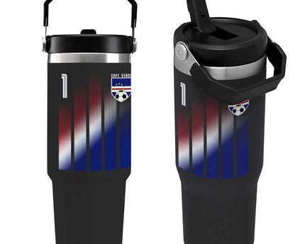 Cape Verde Flag Retro Sports Cabo Verdean Roots Flip Straw Tumbler
