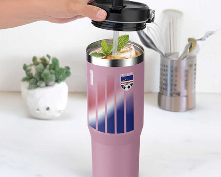 Cape Verde Flag Retro Sports Cabo Verdean Roots Flip Straw Tumbler