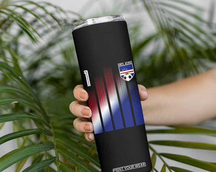 Cape Verde Flag Retro Sports Cabo Verdean Roots Skinny Tumbler