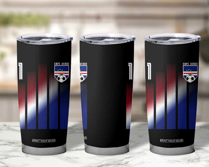 Cape Verde Flag Retro Sports Cabo Verdean Roots Tumbler Cup