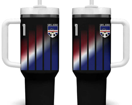 Cape Verde Flag Retro Sports Cabo Verdean Roots Tumbler With Handle
