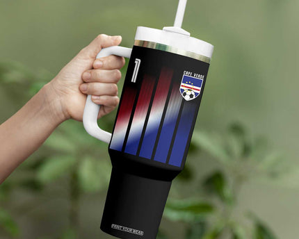 Cape Verde Flag Retro Sports Cabo Verdean Roots Tumbler With Handle