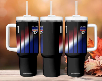 Cape Verde Flag Retro Sports Cabo Verdean Roots Tumbler With Handle