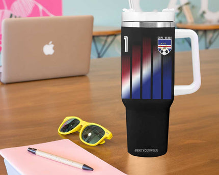 Cape Verde Flag Retro Sports Cabo Verdean Roots Tumbler With Handle