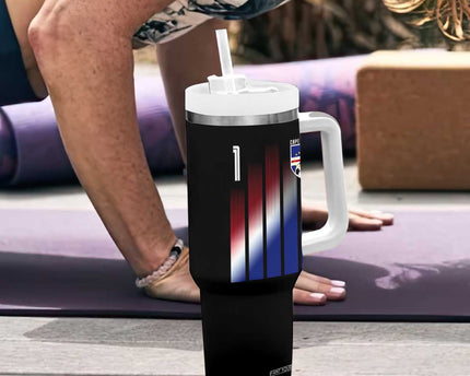 Cape Verde Flag Retro Sports Cabo Verdean Roots Tumbler With Handle