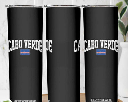Cabo Verde Sports Throwback Skinny Tumbler Cape Verdean Pride Lovers