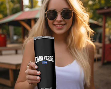 Cabo Verde Sports Throwback Skinny Tumbler Cape Verdean Pride Lovers
