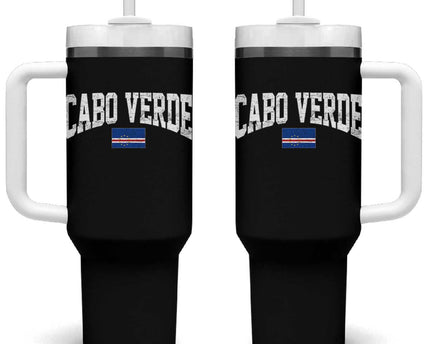 Cabo Verde Sports Throwback Tumbler With Handle Cape Verdean Pride Lovers