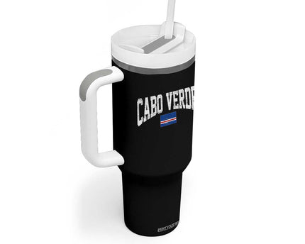 Cabo Verde Sports Throwback Tumbler With Handle Cape Verdean Pride Lovers