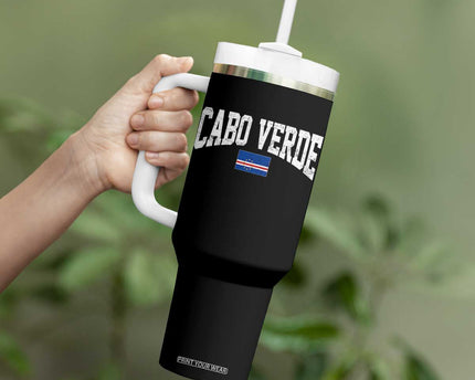 Cabo Verde Sports Throwback Tumbler With Handle Cape Verdean Pride Lovers