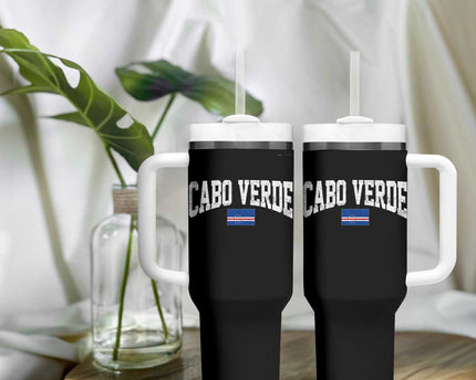 Cabo Verde Sports Throwback Tumbler With Handle Cape Verdean Pride Lovers