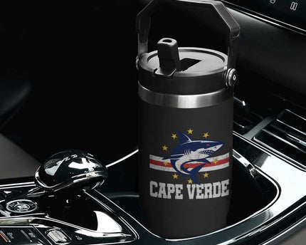 Vintage Cape Verde Shark Cabo Verdean Roots Flip Straw Tumbler