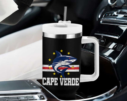 Vintage Cape Verde Shark Cabo Verdean Roots Tumbler With Handle