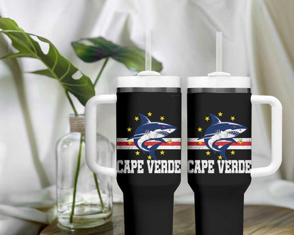 Vintage Cape Verde Shark Cabo Verdean Roots Tumbler With Handle