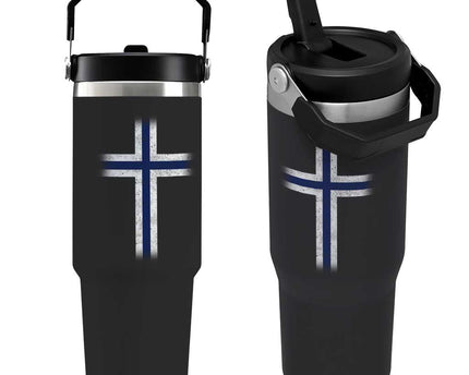 Norway Flag Distressed Nordic Symbol Norwegian Fans Flip Straw Tumbler