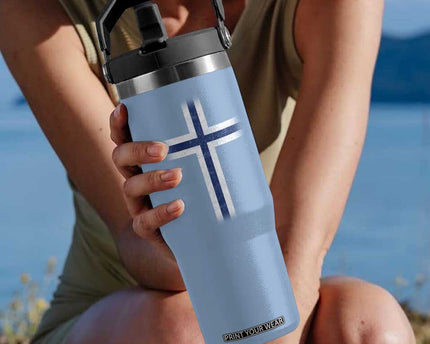 Norway Flag Distressed Nordic Symbol Norwegian Fans Flip Straw Tumbler