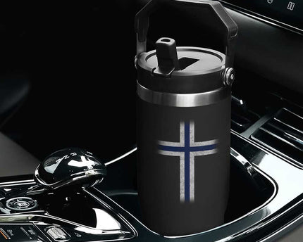 Norway Flag Distressed Nordic Symbol Norwegian Fans Flip Straw Tumbler