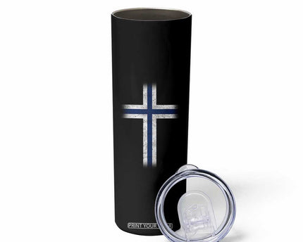 Norway Flag Distressed Nordic Symbol Norwegian Fans Skinny Tumbler