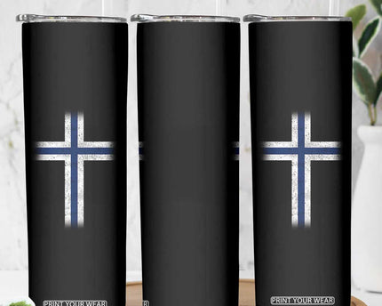 Norway Flag Distressed Nordic Symbol Norwegian Fans Skinny Tumbler