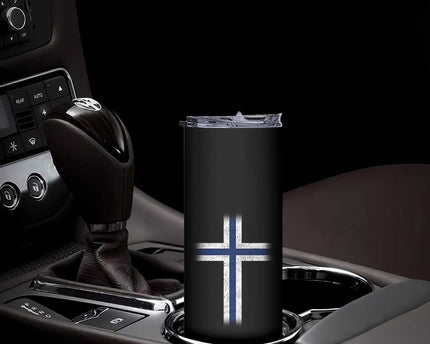 Norway Flag Distressed Nordic Symbol Norwegian Fans Skinny Tumbler