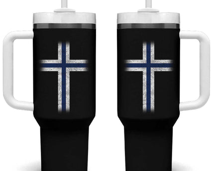 Norway Flag Distressed Nordic Symbol Norwegian Fans Tumbler With Handle