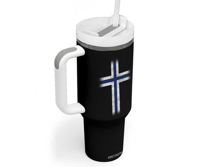 Norway Flag Distressed Nordic Symbol Norwegian Fans Tumbler With Handle