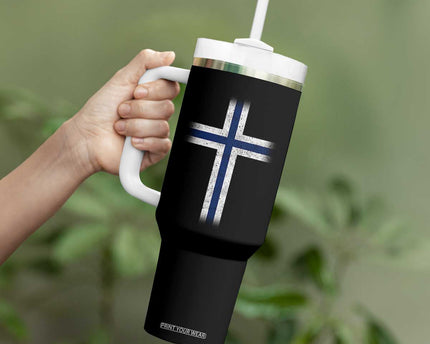 Norway Flag Distressed Nordic Symbol Norwegian Fans Tumbler With Handle
