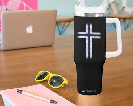 Norway Flag Distressed Nordic Symbol Norwegian Fans Tumbler With Handle