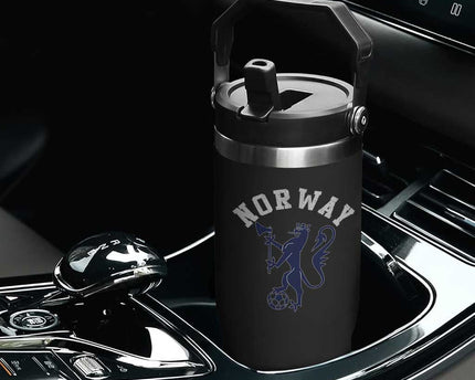 Norway Norwegian Lion Athletic Sports Jersey Style Flip Straw Tumbler
