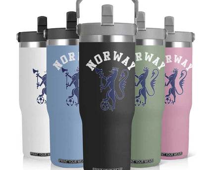 Norway Norwegian Lion Athletic Sports Jersey Style Flip Straw Tumbler