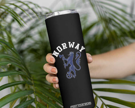 Norway Norwegian Lion Athletic Sports Jersey Style Skinny Tumbler
