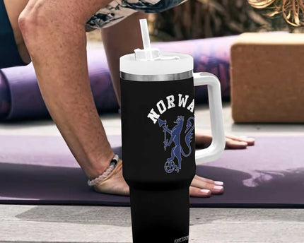 Norway Norwegian Lion Athletic Sports Jersey Style Tumbler With Handle