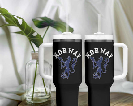 Norway Norwegian Lion Athletic Sports Jersey Style Tumbler With Handle