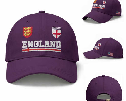 England Three Lions Symbol Red Cross Athletic Jersey Style Baseball Cap