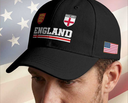 England Three Lions Symbol Red Cross Athletic Jersey Style Baseball Cap