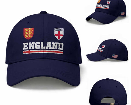 England Three Lions Symbol Red Cross Athletic Jersey Style Baseball Cap